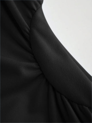 Scoop Neck Ruched A-line Midi Dress
