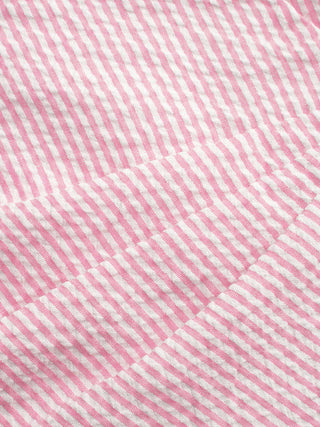 Cotton-blend Polo Neck Stripe Knotted Blouse