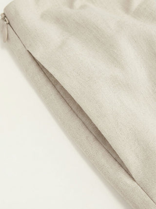 Linen-blend Wrap Front A-line Split Mini Skort