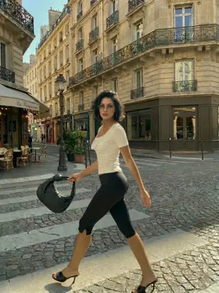 Low Rise High Stretch Split Knee Length Capri Leggings
