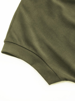 Cotton-blend Round Neckline Ruched Mini Dress