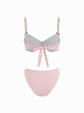 Sweetheart Polka Dot Underwire Cheeky Bikini Set