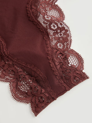 Jersey Jersey U-neckline Lace Trim Lingerie Set For Bedroom