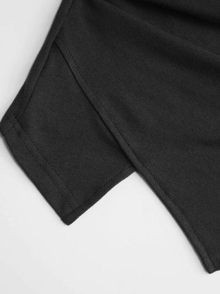 Knit Fabric Cowl Neck Ruched Asymmetrical Hem Cami Top