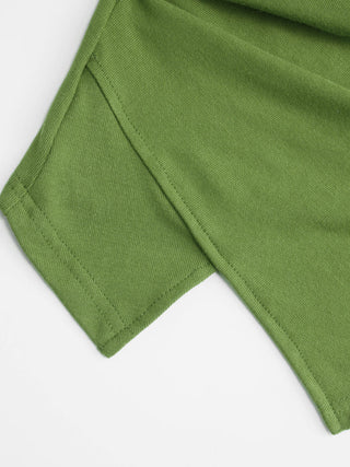 Knit Fabric Cowl Neck Ruched Asymmetrical Hem Cami Top