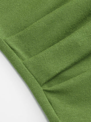 Knit Fabric Cowl Neck Ruched Asymmetrical Hem Cami Top