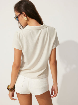 Cotton-blend Polo Collar Short Sleeve Tee