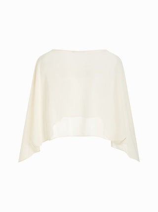 Ruched Cami Top & Chiffon Boat Neck Cape