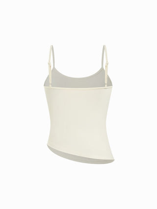 Ruched Cami Top & Chiffon Boat Neck Cape