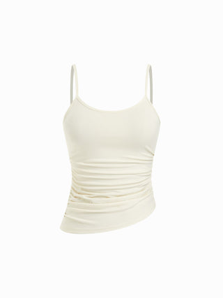 Ruched Cami Top & Chiffon Boat Neck Cape