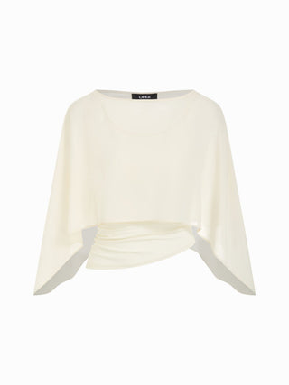 Ruched Cami Top & Chiffon Boat Neck Cape