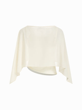 Ruched Cami Top & Chiffon Boat Neck Cape
