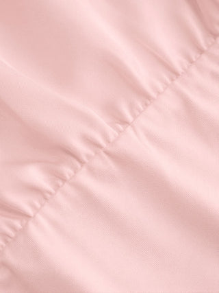 Satin Stand Collar Ruched Short Sleeve Bodysuit