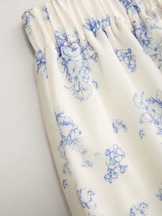 Woven Cotton-blend Floral Lace Trim Ruffle Bowknot Bloomer Micro Shorts For School Daily Casual Home