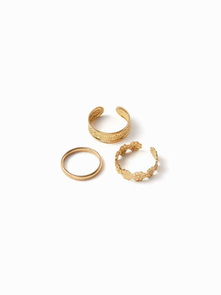 3PCS FLOWER TOE RING SET