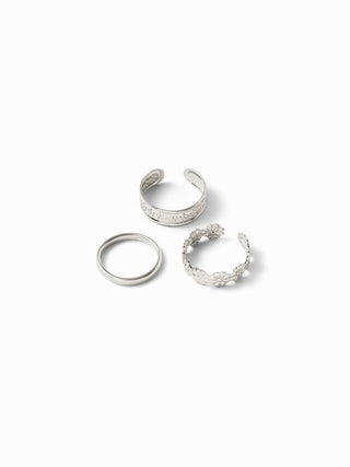 3PCS FLOWER TOE RING SET