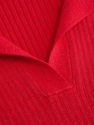 Knit Textured Polo Neck Vest