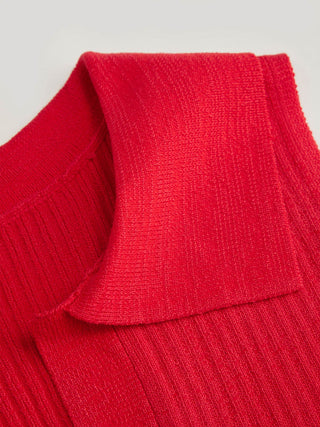 Knit Textured Polo Neck Vest