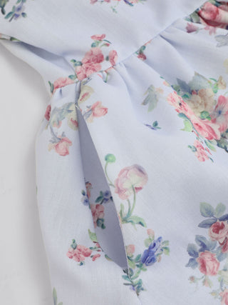 Textured Sculptural Floral Sweetheart Floral High Rise Flared Midi Dress
