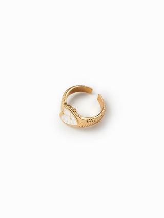HEART & CLOCK PENDANT OPEN RING