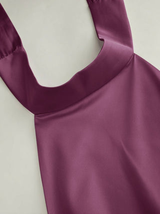 Satin Halter Neck Wrap High Rise Mermaid Maxi Dress