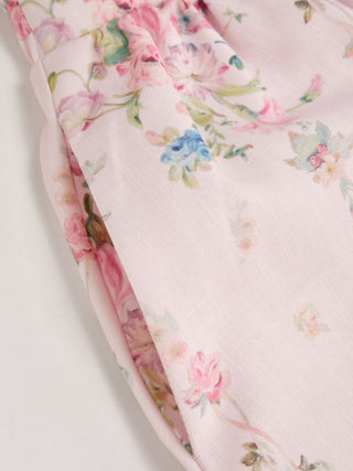 Textured Floral Square Neck Corset Top & Mid Rise Flared Midi Skirt Set