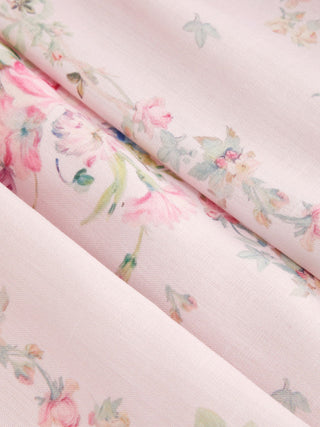Textured Floral Square Neck Corset Top & Mid Rise Flared Midi Skirt Set