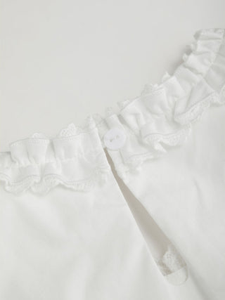 Cotton Round Neckline Ruffle Flared Mini Dress