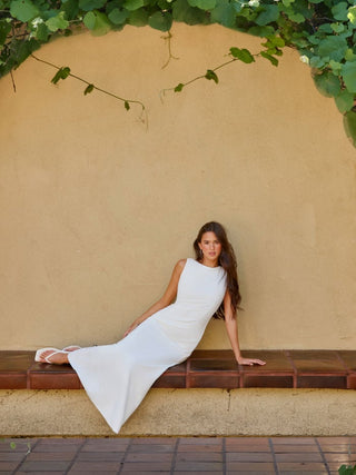 Boat Neck Solid Maxi Dress