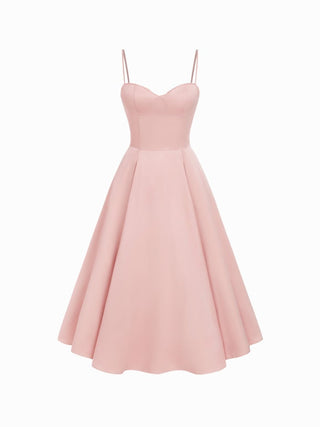 Satin Sculptural Sweetheart Flared Cami Maxi Dress