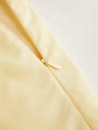 Linen-blend Sleeveless Curved Hem knotted Top & A-line Mini Skirt Set