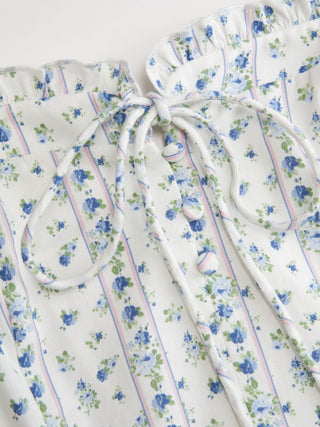 Cotton-blend Ditsy Floral Square Neck Ruffled Flared Mini Dress