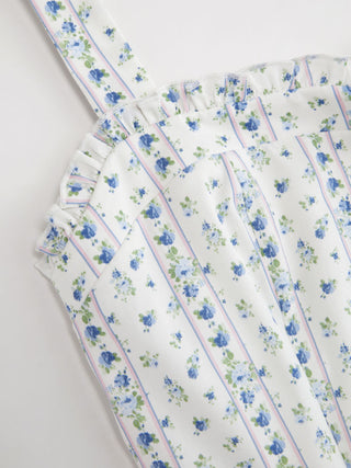 Cotton-blend Ditsy Floral Square Neck Ruffled Flared Mini Dress
