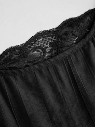 Oversized Square Neckline Lace Trim Mini Nightdress