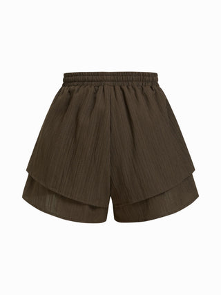 Double Layered Baggy Pull-On Shorts