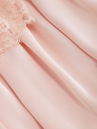 Satin Off-shoulder Lace Ruffle Belted A-line Mini Dress