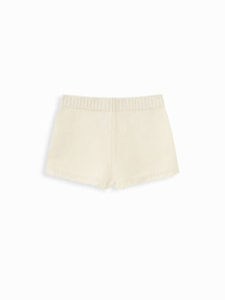 Knit Boat Neck Cloak Top & Lettuce Trim Shorts Set