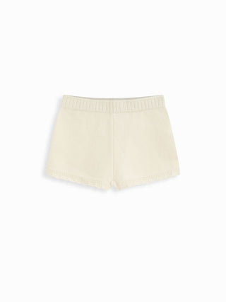 Knit Boat Neck Cloak Top & Lettuce Trim Shorts Set