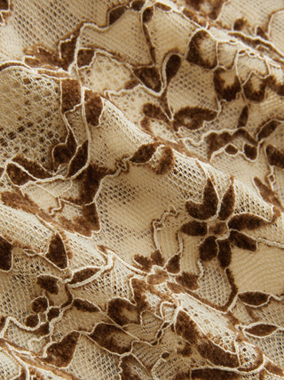 Lace Floral Jacquard Halter Neckline Bowknot Top