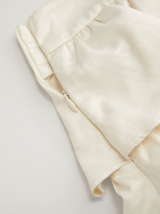 Mid Rise Ruffle Lace Trim Tiered Mini Skort