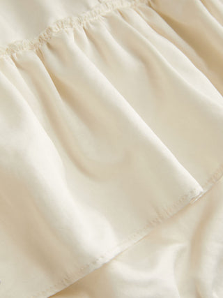 Mid Rise Ruffle Lace Trim Tiered Mini Skort