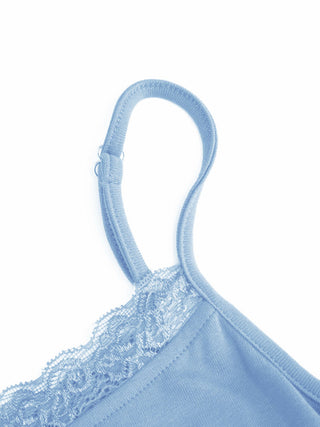 Lace Panel Ruched Henley Cami Top