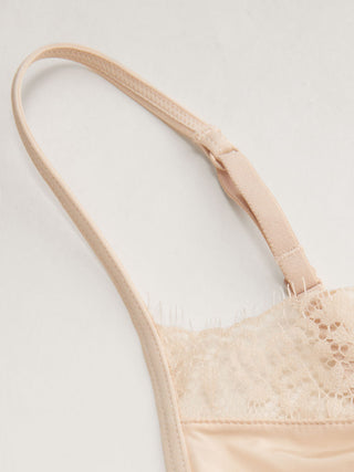 Satin Satin Lace Trim Triangle Bralette For Home Bedroom