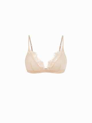 Satin Satin Lace Trim Triangle Bralette For Home Bedroom