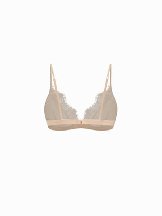 Satin Satin Lace Trim Triangle Bralette For Home Bedroom