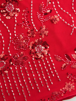 Mesh Mesh Sequin Beaded Cowl Neck Cami Top For Date Party/Clubbing