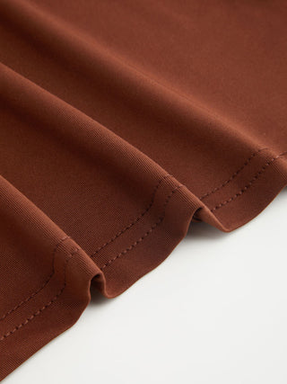 Cowl Neck Metal Detail Ruched Top