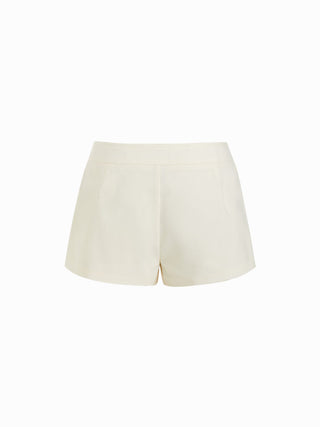 Linen-blend Halter Neckline Top & Mid Rise Shorts Set