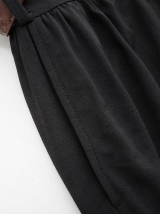 High Stretch Boat Neck Pocket A-line Maxi Dress With Belt