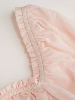 Chiffon Chiffon Sweetheart Puff Sleeve Lace Panel Ruched Peplum Blouse For Daily Casual Date
